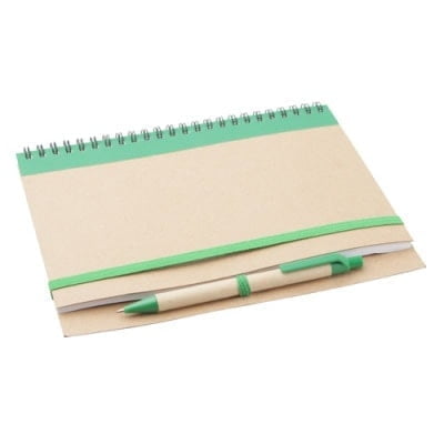 Notebooks Recycled Notebook with a pen – colored, A5 size