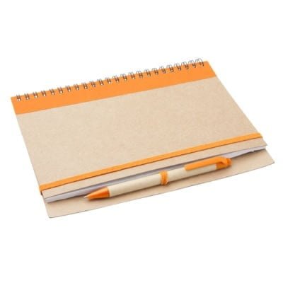 Notebooks Recycled Notebook with a pen – colored, A5 size