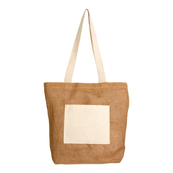 Cotton Jute bag with a cotton pocket