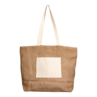 Cotton Jute bag with a cotton pocket – large