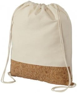 Cork Woods cotton and cork bottom drawstring backpack
