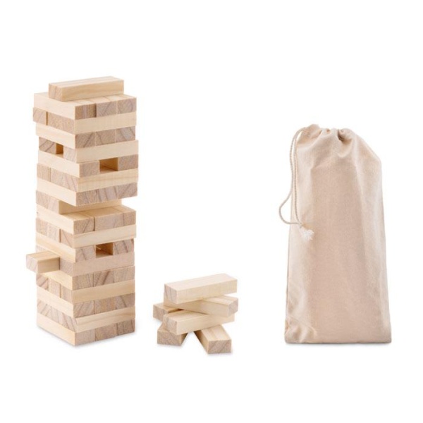 Brain Teaser Tower game in cotton pouch
