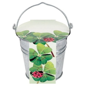 Flower pots, box, trough Zinc bucket four-leaf-clover