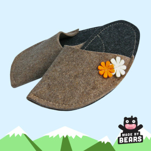 Designers products 100% natural felt slippers “Made by Bears”
