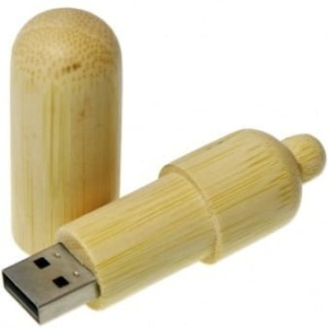 USB Bamboo USB Flash Drive cylinder