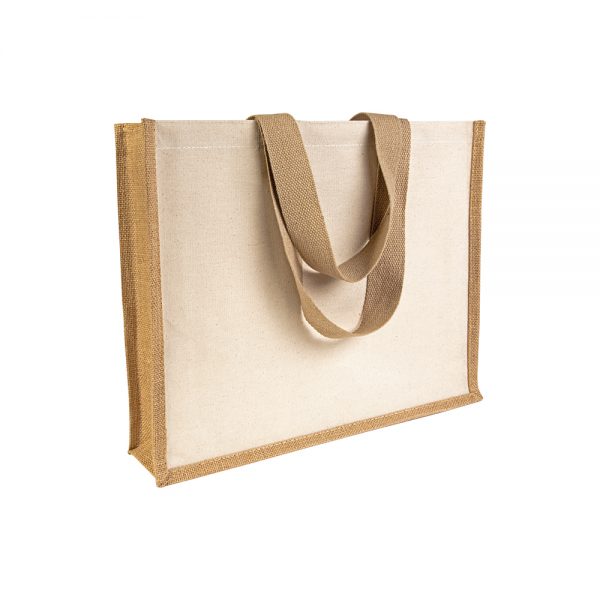 Jute & Cotton Juta and canvas shopping bag 41x33x9cm