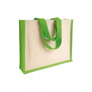 Jute & Cotton Juta and canvas shopping bag 41x33x9cm