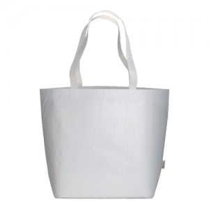 PLA - reciklirana plastika Laminirana vrečka iz reciklirane plastike z dolgimi ročaji in dnom