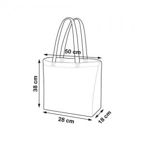 PLA - reciklirana plastika Laminirana vrečka iz reciklirane plastike z dolgimi ročaji in dnom