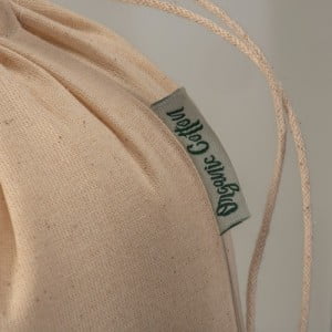 Organic Cotton Organic cotton drawstring bag 10x14cm