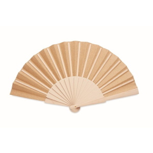 Travels & Excursions Wood hand fan with cork fabric