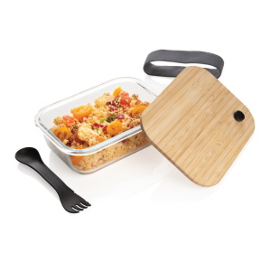 Home & Living Glass bento lunchbox with bamboo lid