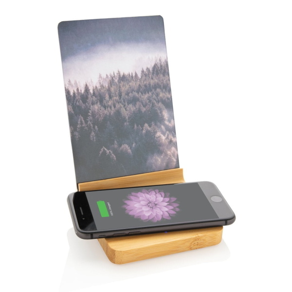 Wireless charging Bamboo 5W wireless charger with photo frame