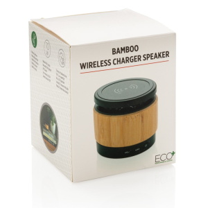 Speakers Bamboo wireless charger speaker
