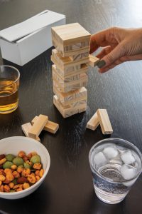 Brain Teaser Deluxe tumbling tower wood block stacking game