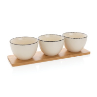 Kitchen Ukiyo 3pc serving bowl set with bamboo tray