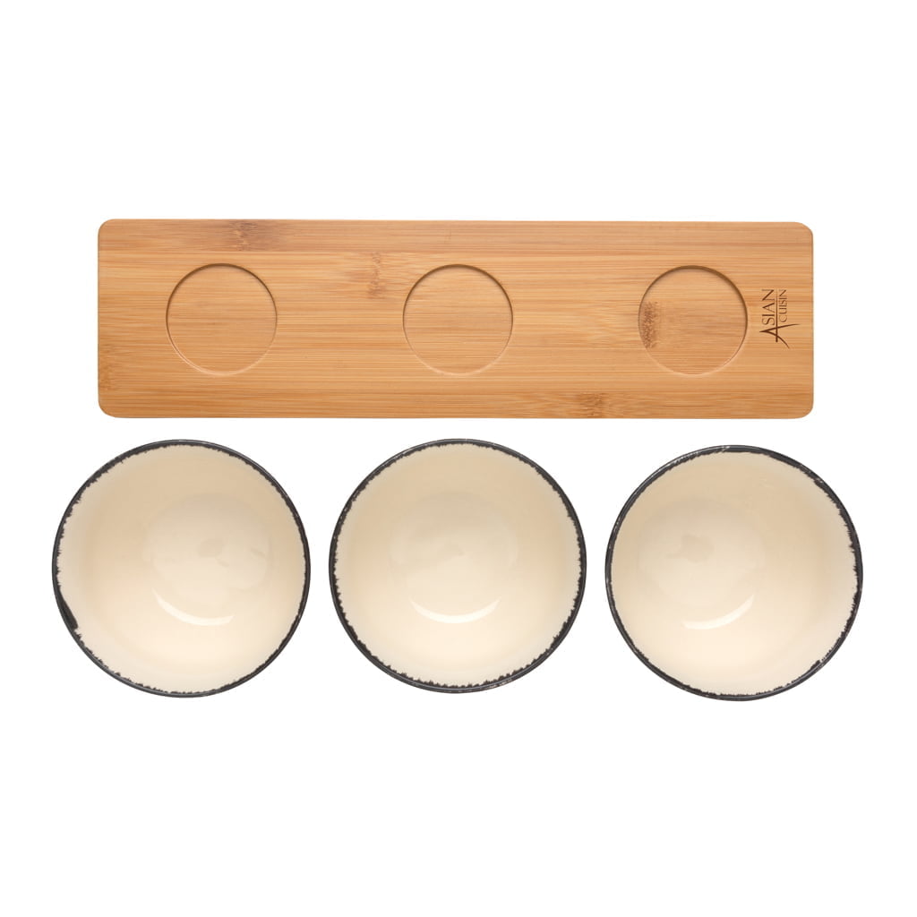 Home & Living Ukiyo 3pc serving bowl set with bamboo tray