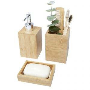 Home & Living Hedon 3-piece bamboo bathroom set