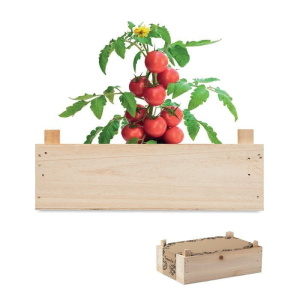 Flower pots, box, trough Tomato kit in wooden crate