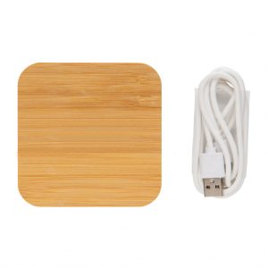 Wireless charging FSC® certified bamboo 5W wireless charger with USB