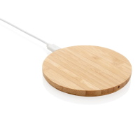 Wireless charging FSC®certified bamboo 5W wireless charger round