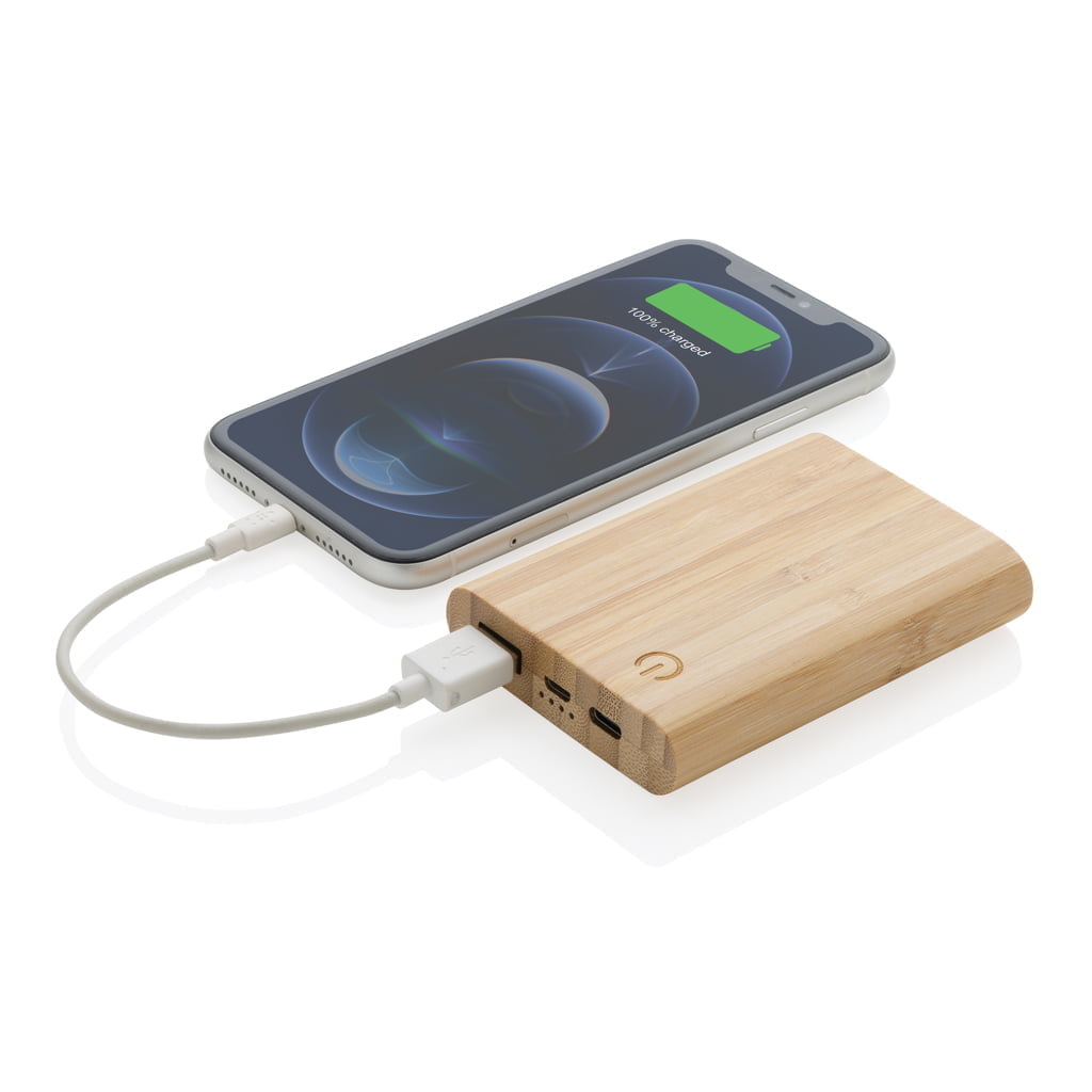 Don't miss out FSC® certified bamboo 5.000 mAh powerbank