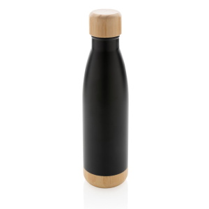 Stekleničke Vakuumska steklenica iz nerjavečega jekla s pokrovom in dnom iz bambusa