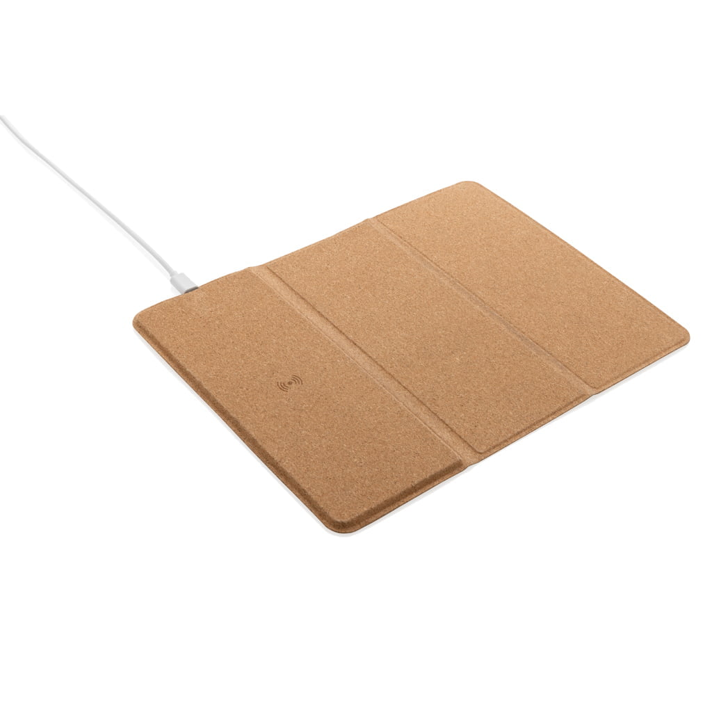 Mobile Tech FSC® 10W wireless charging cork mousepad and stand