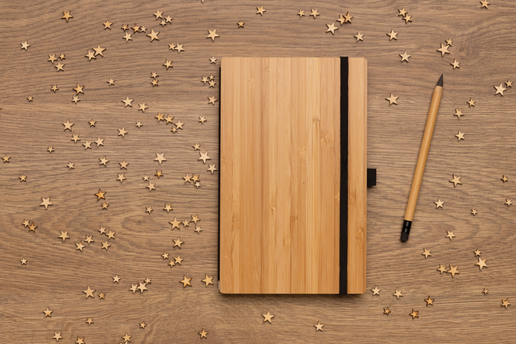 Notesi Zvezek iz bambusa in komplet svinčnikov Infinity