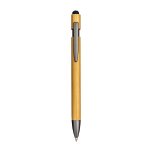 Pens Bamboo and metal click pen. Burnished details and touch screen grommet